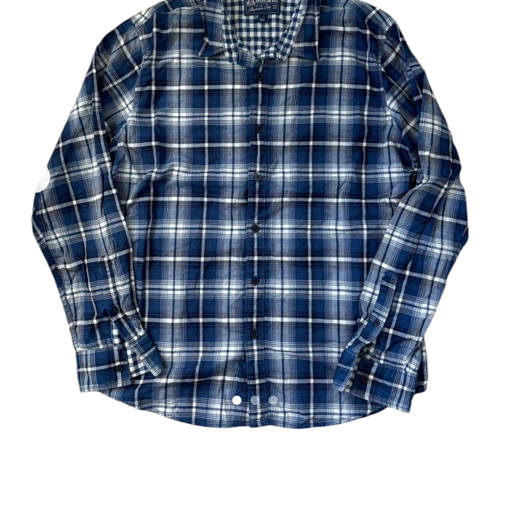 American Rag Navy and White Plaid Shirt